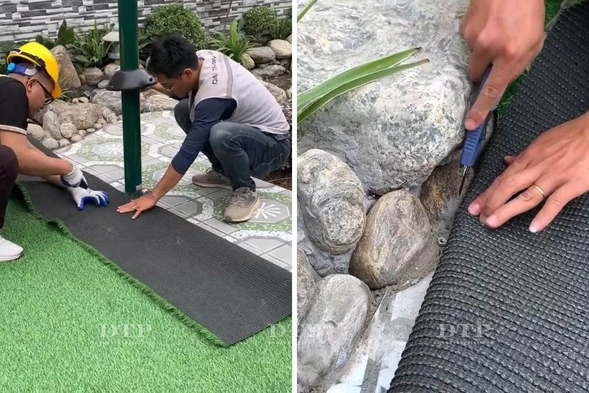 Căt và căn chỉnh thảm cỏ